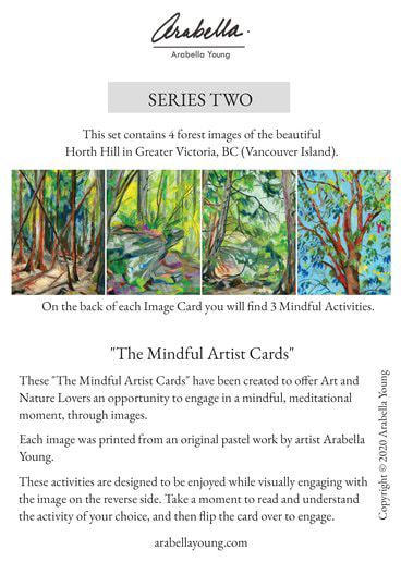 mindfulness artist meditation card series activity gifts artist nature westcoast fine pastel oil prints arabella young