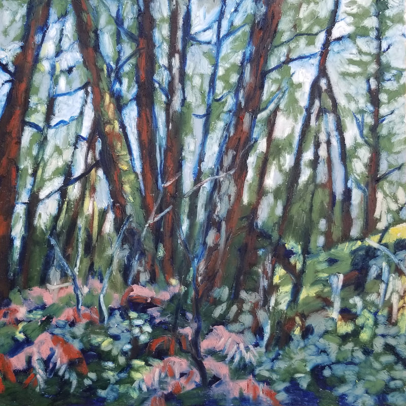 bella young arabella sidney bc by sea victoria forest wandering wilderness art artist oil painting wood style 